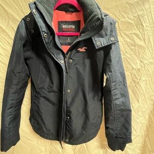 Aeropostale Girls Navy Jacket with Pink Lining